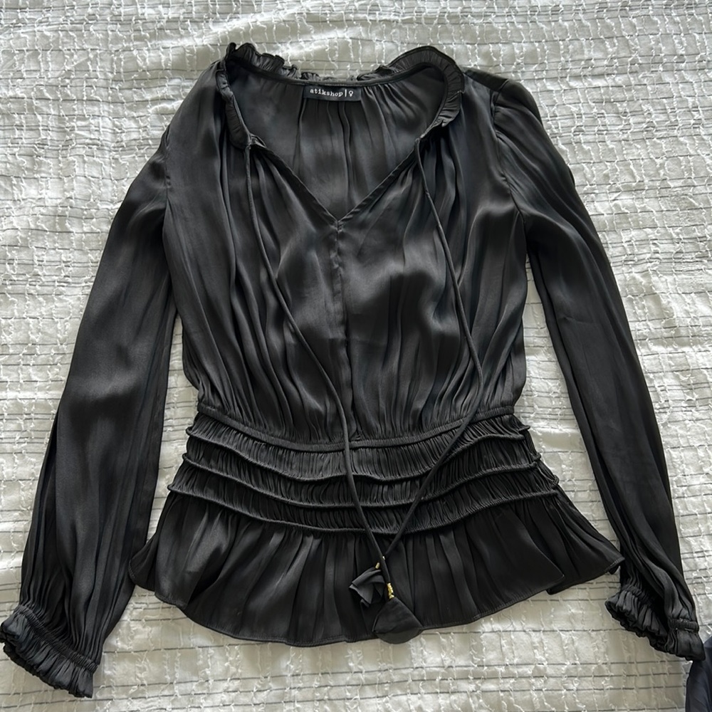 Sexy, dressy dark gray blouse